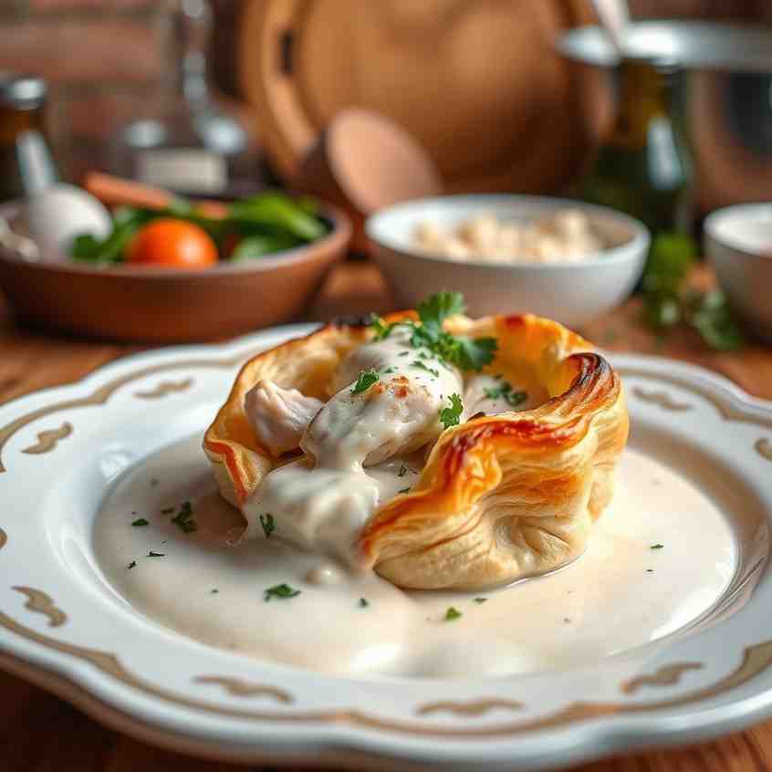 Easy Creamy Chicken Vol-au-Vent - White Sauce Recipe
